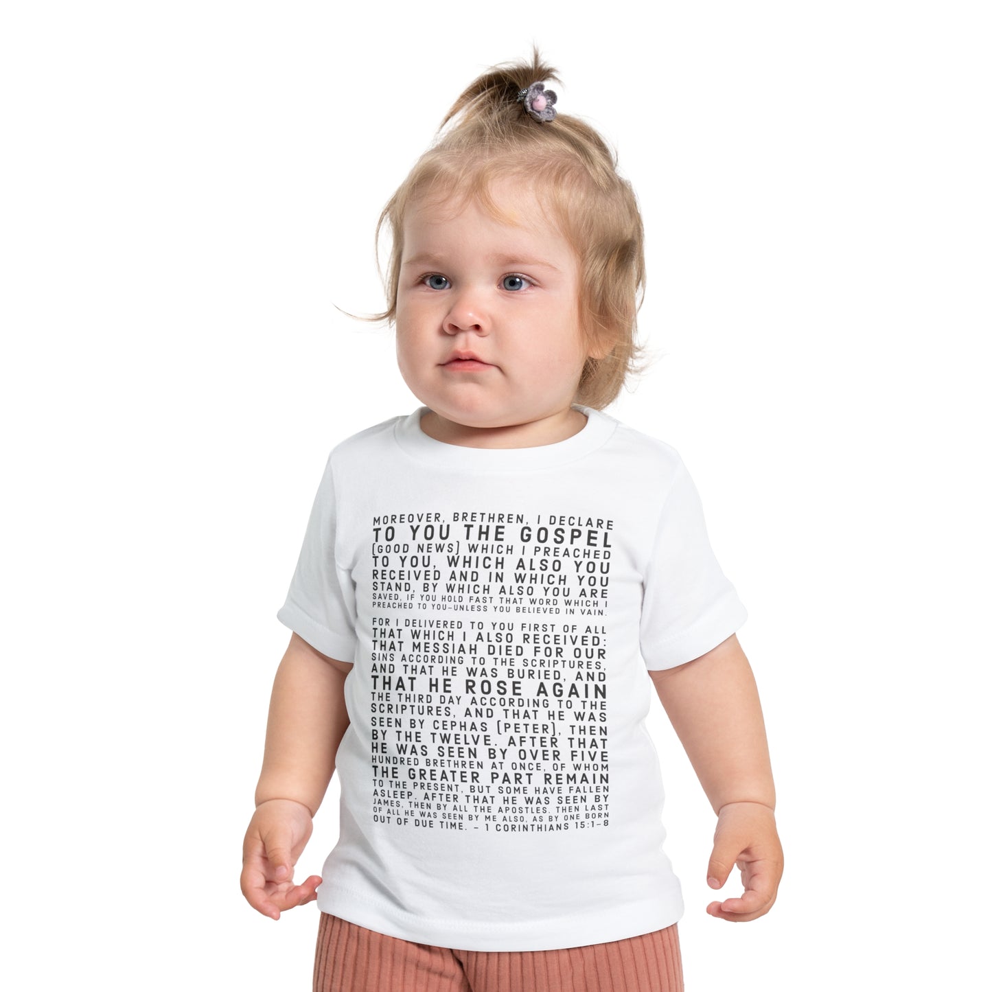 'I declare to you the gospel' - Dark-Lettered Edition - (4 Color Options) - Baby Short Sleeve T-Shirt