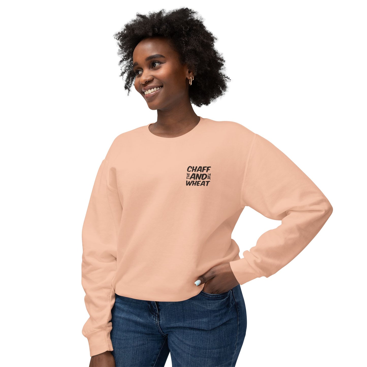 'I declare to you the gospel' - Back Text, Dark Lettered Edition - (7 Color Options) - Adult Unisex Lightweight Crewneck Sweatshirt