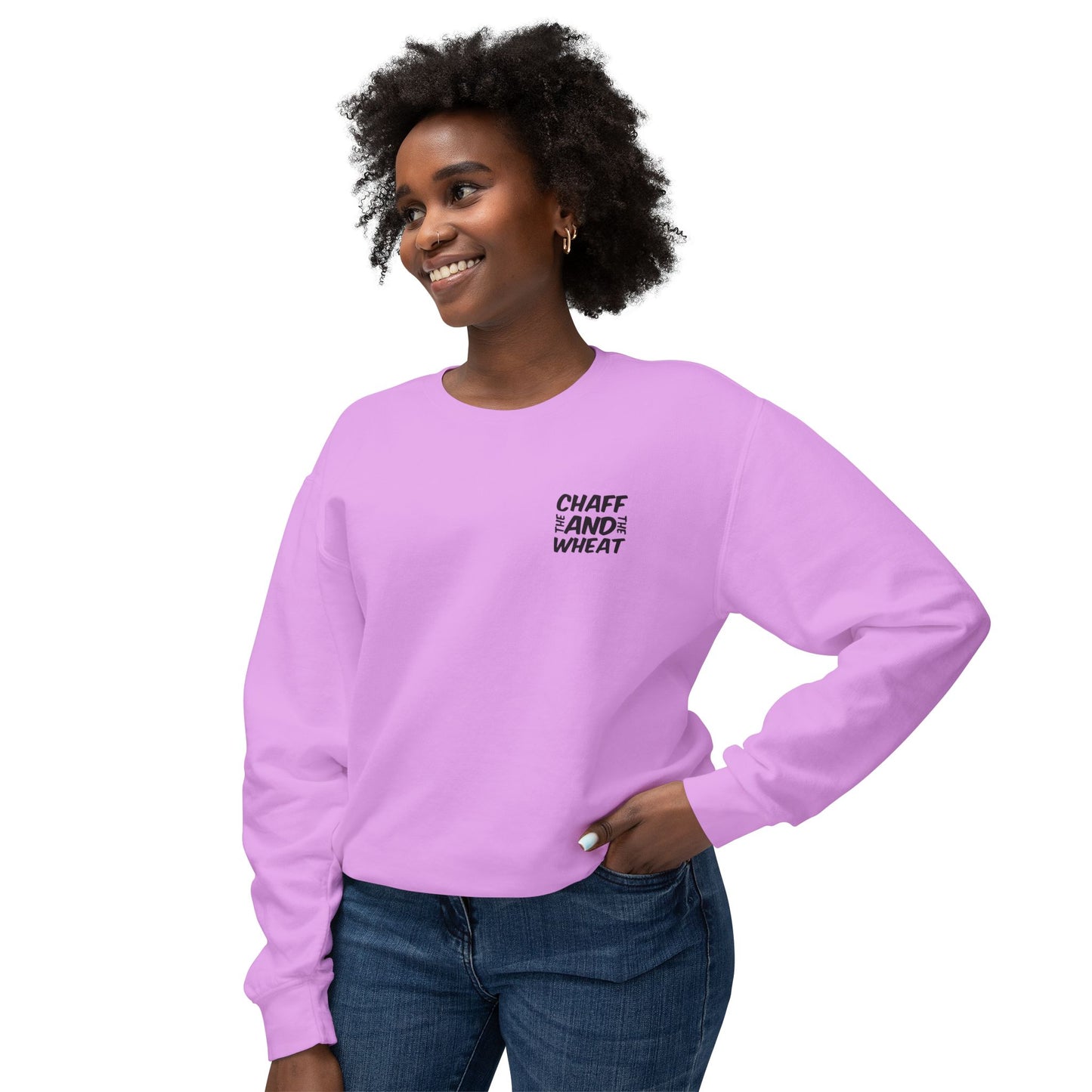 'I declare to you the gospel' - Back Text, Dark Lettered Edition - (7 Color Options) - Adult Unisex Lightweight Crewneck Sweatshirt