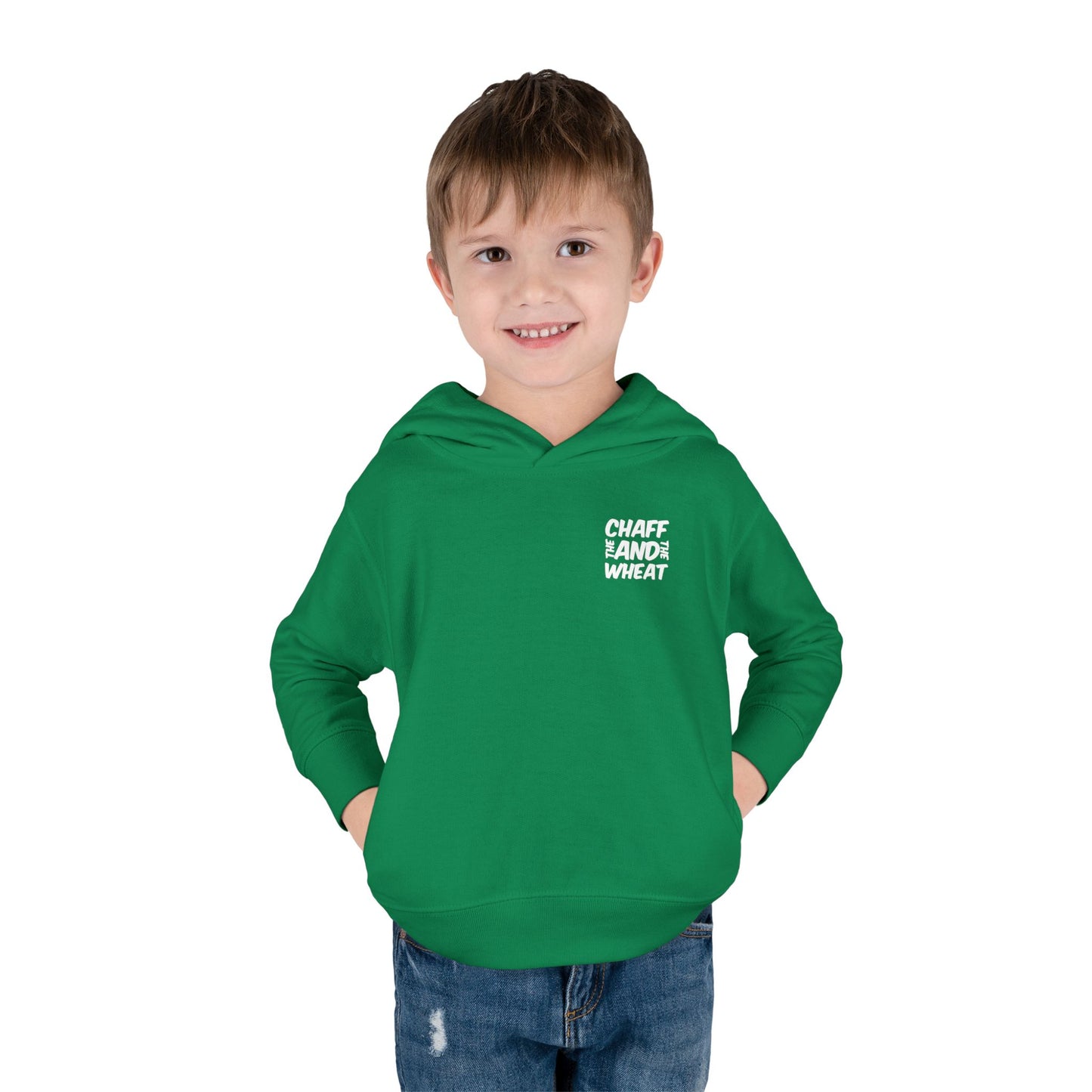 'I declare to you the gospel' - Back Text, Light Lettered Edition - (15 Color Options) - Toddler Pullover Fleece Hoodie