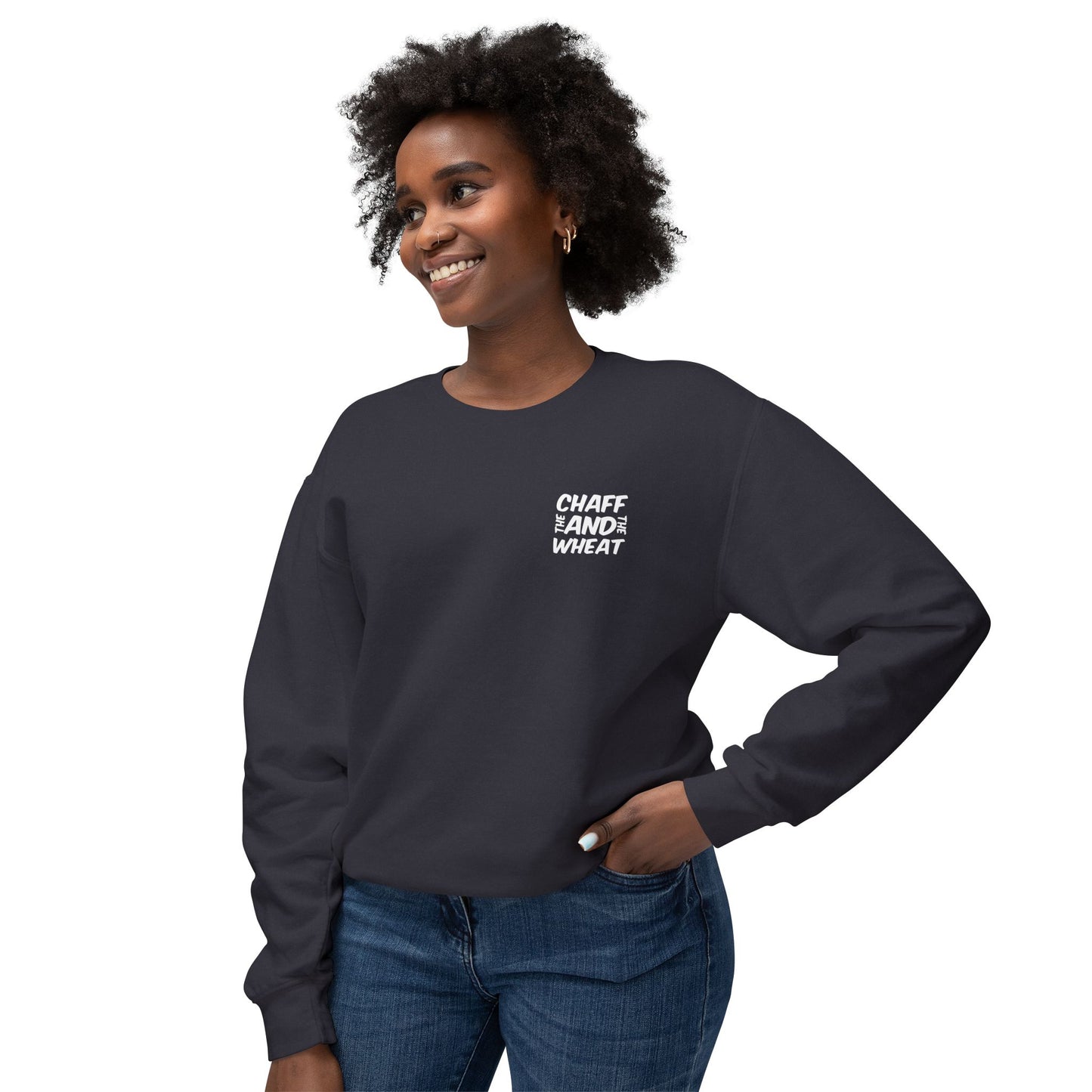 'I declare to you the gospel' - Back Text, Light Lettered Edition - (10 Color Options) - Adult Unisex Lightweight Crewneck Sweatshirt