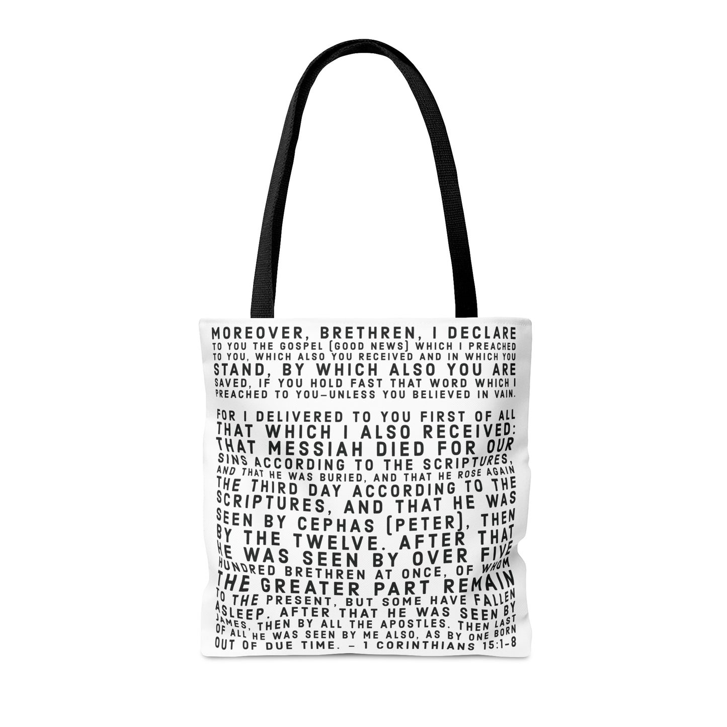 'I declare to you the gospel' - White - (3 Size Options) - Tote Bag