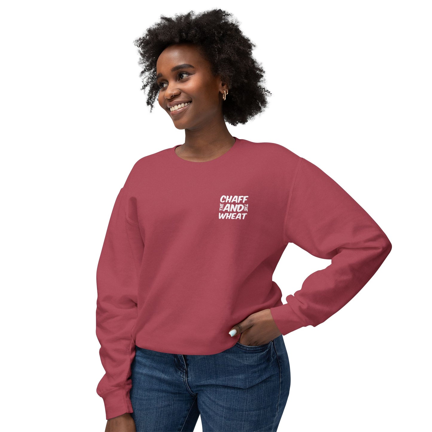 'I declare to you the gospel' - Back Text, Light Lettered Edition - (10 Color Options) - Adult Unisex Lightweight Crewneck Sweatshirt