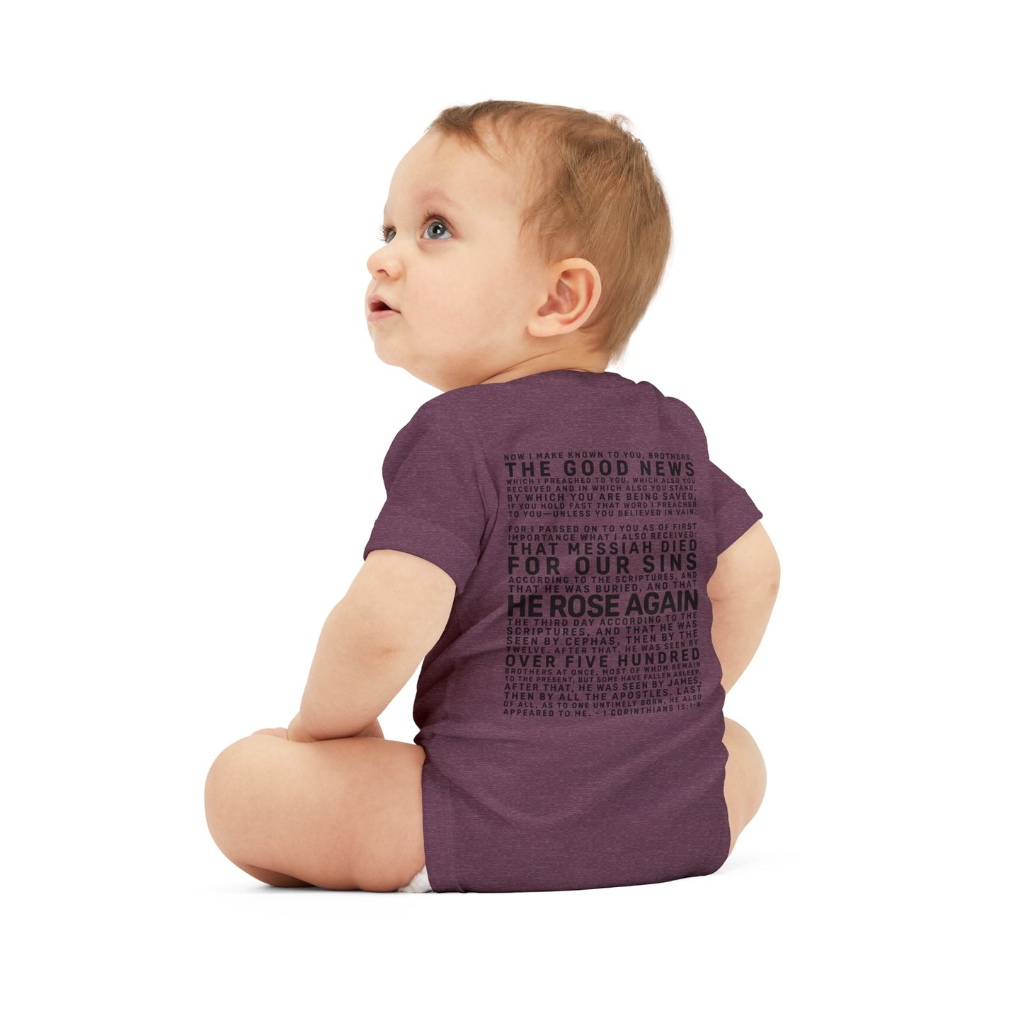 The Gospel - Infant (3M-24M) One Piece - Back Text, Dark Lettered Edition - (9 Colors)