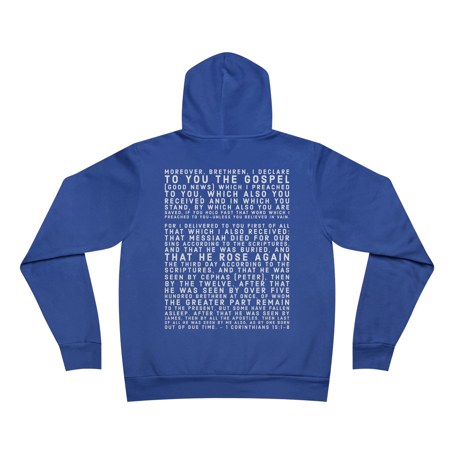 'I declare to you the gospel' - Light-Lettered Edition - (4 Color Options) - Adult Unisex Sponge Fleece Pullover Hoodie