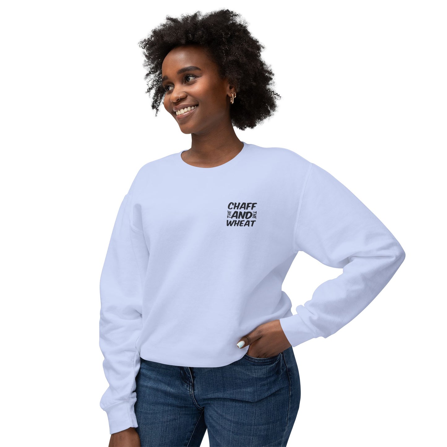 'I declare to you the gospel' - Back Text, Dark Lettered Edition - (7 Color Options) - Adult Unisex Lightweight Crewneck Sweatshirt