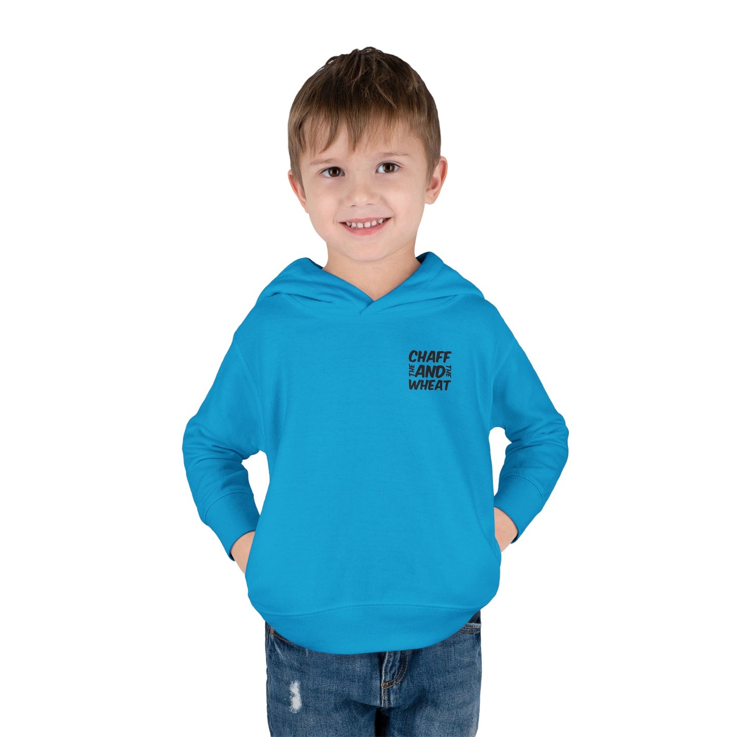 'I declare to you the gospel' - Back Text, Dark Lettered Edition - (7 Color Options) - Toddler Pullover Fleece Hoodie