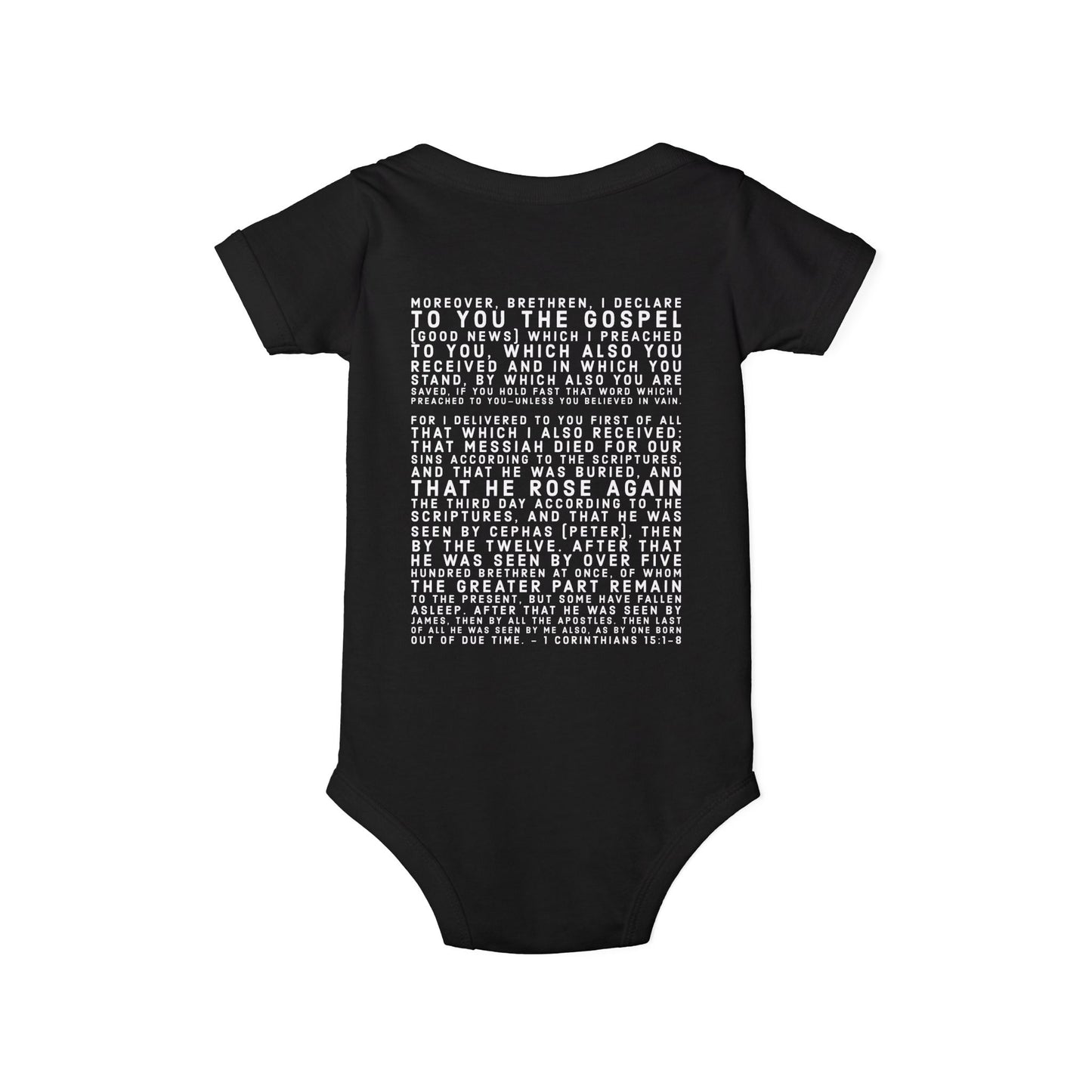 'I declare to you the gospel' - Back Text, Light Lettered Edition - (8 Color Options) - Infant Jersey One Piece