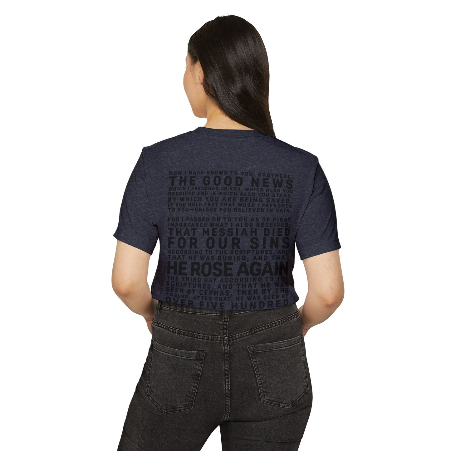 The Gospel - Adult Unisex Premium Organic Tee - Back Text, Dark-Lettered Edition - (7 Colors)