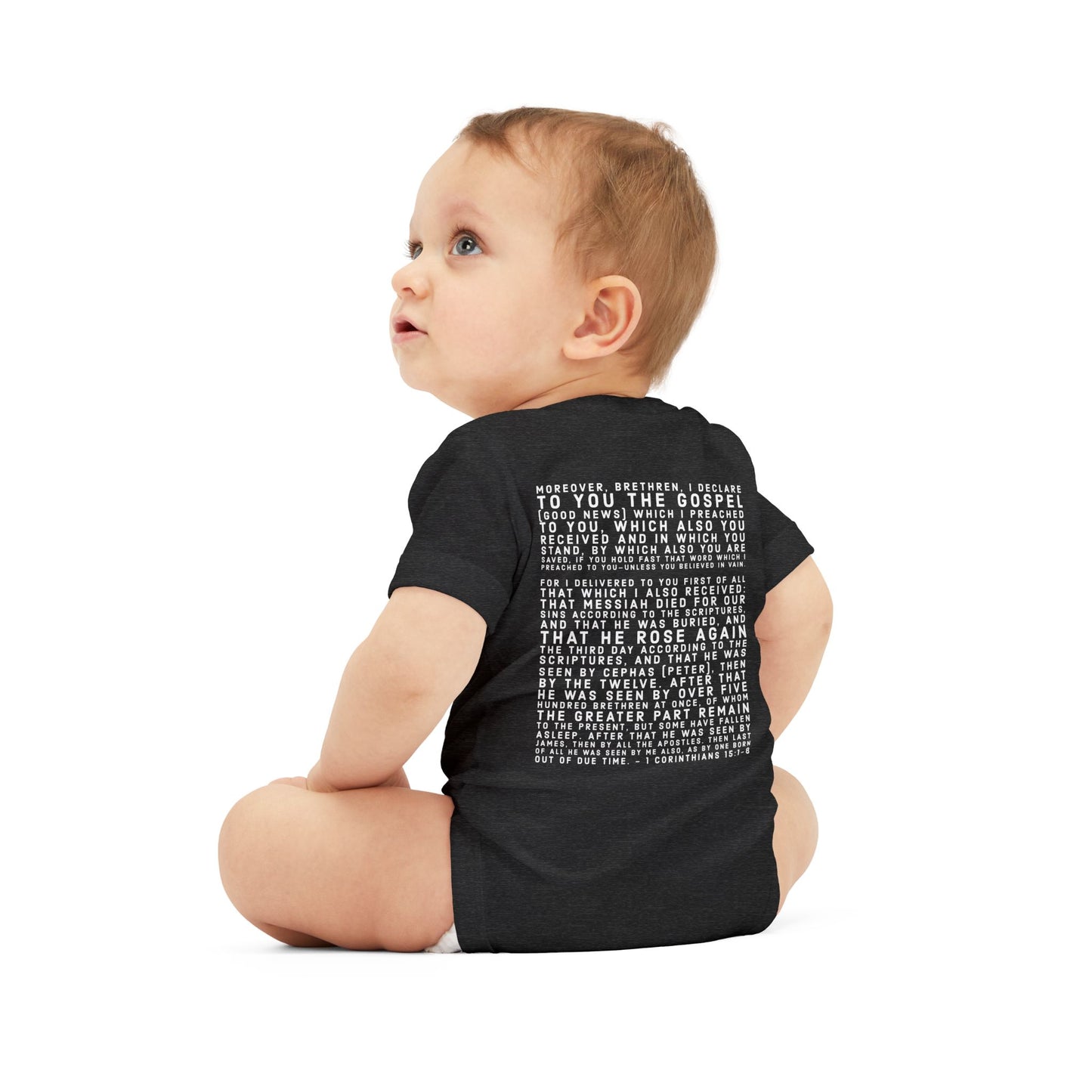 'I declare to you the gospel' - Back Text, Light Lettered Edition - (8 Color Options) - Infant Jersey One Piece