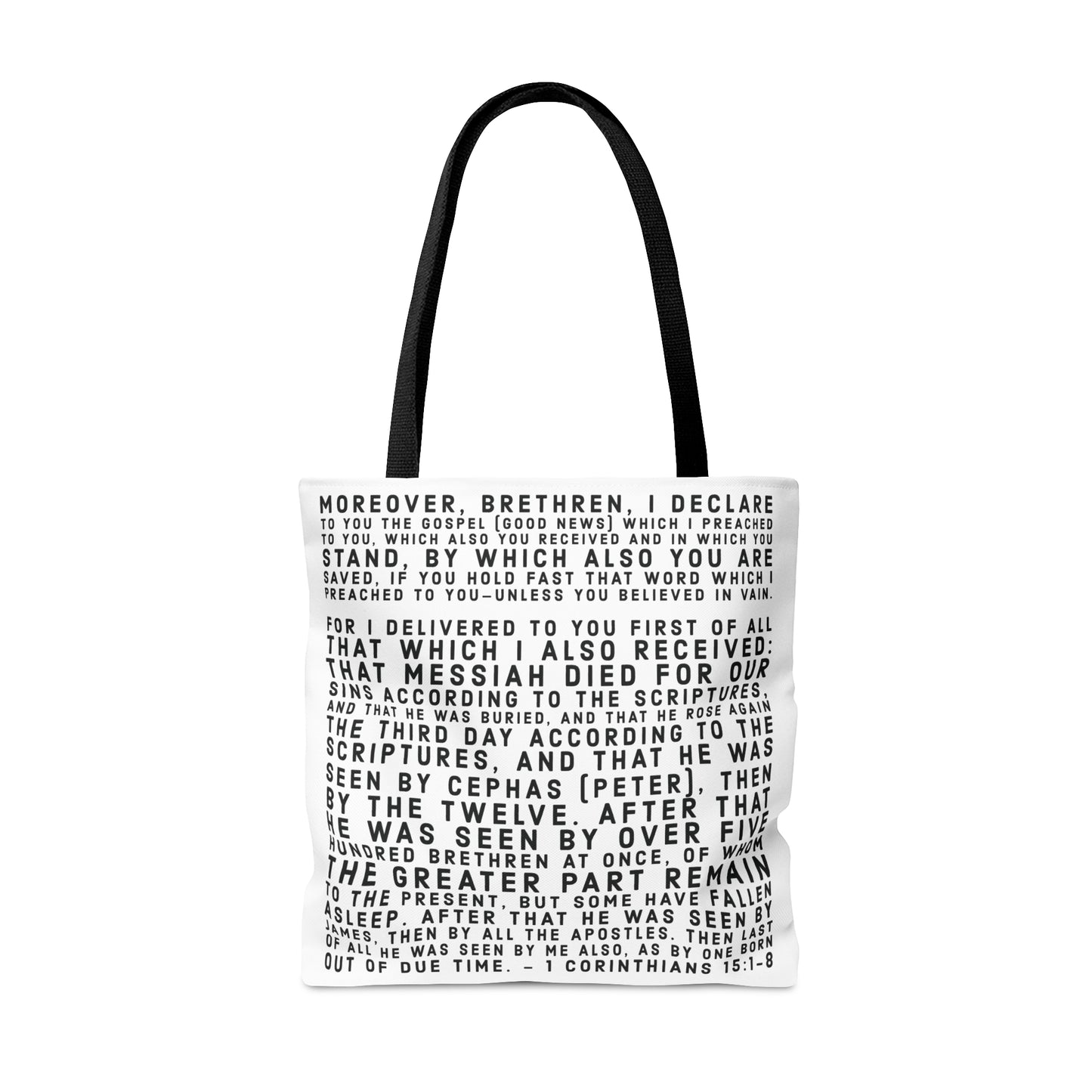 'I declare to you the gospel' - White - (3 Size Options) - Tote Bag