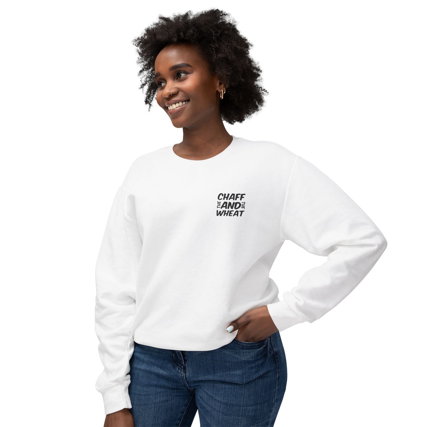 'I declare to you the gospel' - Back Text, Dark Lettered Edition - (7 Color Options) - Adult Unisex Lightweight Crewneck Sweatshirt