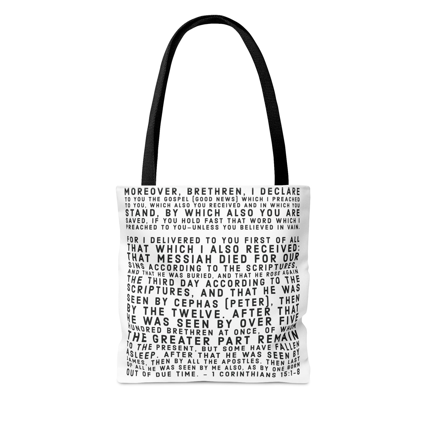'I declare to you the gospel' - White - (3 Size Options) - Tote Bag