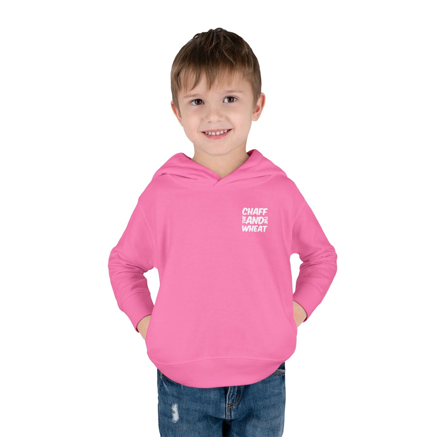 'I declare to you the gospel' - Back Text, Light Lettered Edition - (15 Color Options) - Toddler Pullover Fleece Hoodie