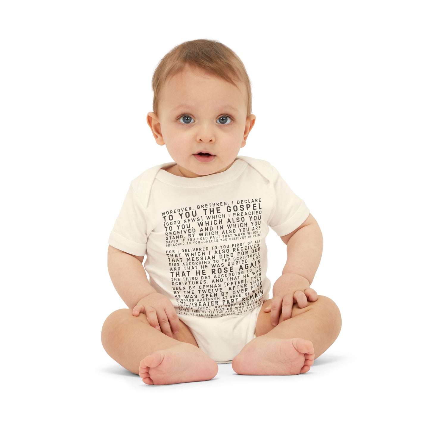 'I declare to you the gospel' - Front Text, Dark Lettered Edition - (7 Color Options) - Infant Jersey One Piece