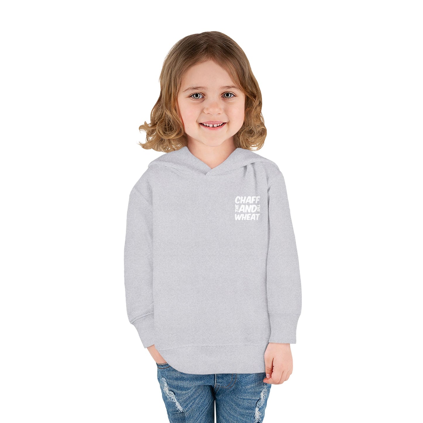 'I declare to you the gospel' - Back Text, Light Lettered Edition - (15 Color Options) - Toddler Pullover Fleece Hoodie