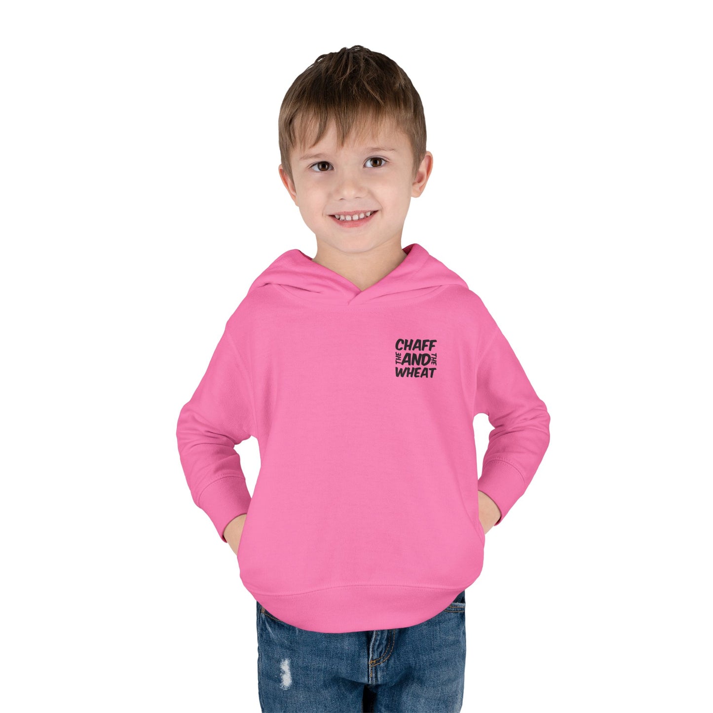 'I declare to you the gospel' - Back Text, Dark Lettered Edition - (7 Color Options) - Toddler Pullover Fleece Hoodie