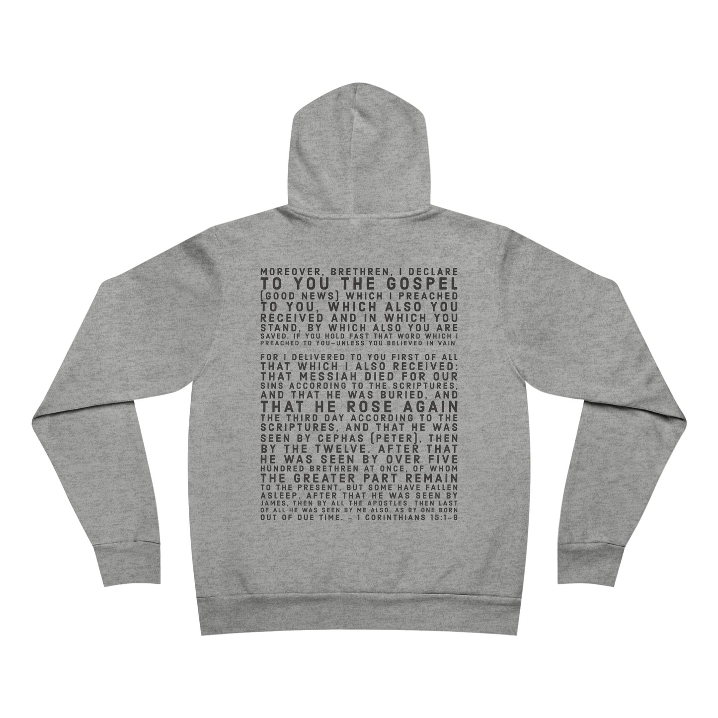 'I declare to you the gospel' - Dark-Lettered Edition - (2 Color Options) - Adult Unisex Sponge Fleece Pullover Hoodie