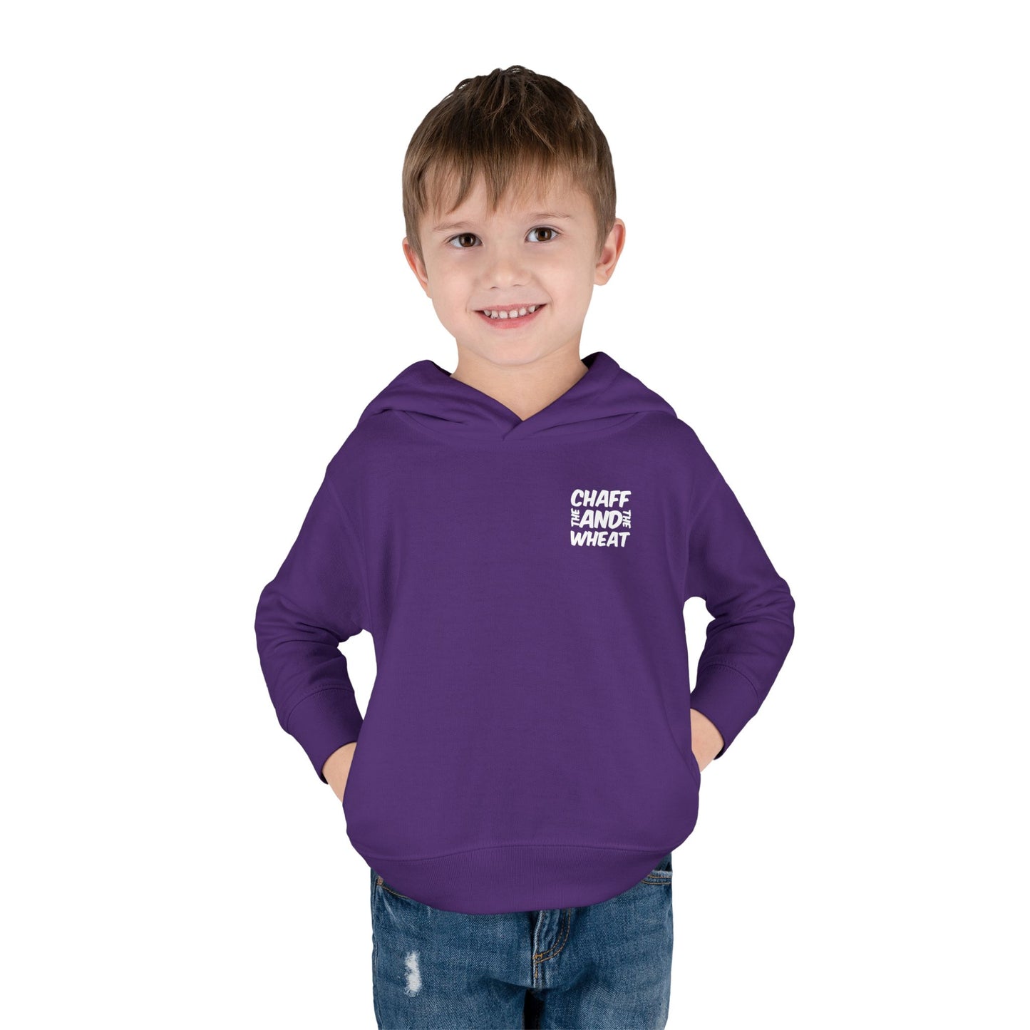 'I declare to you the gospel' - Back Text, Light Lettered Edition - (15 Color Options) - Toddler Pullover Fleece Hoodie