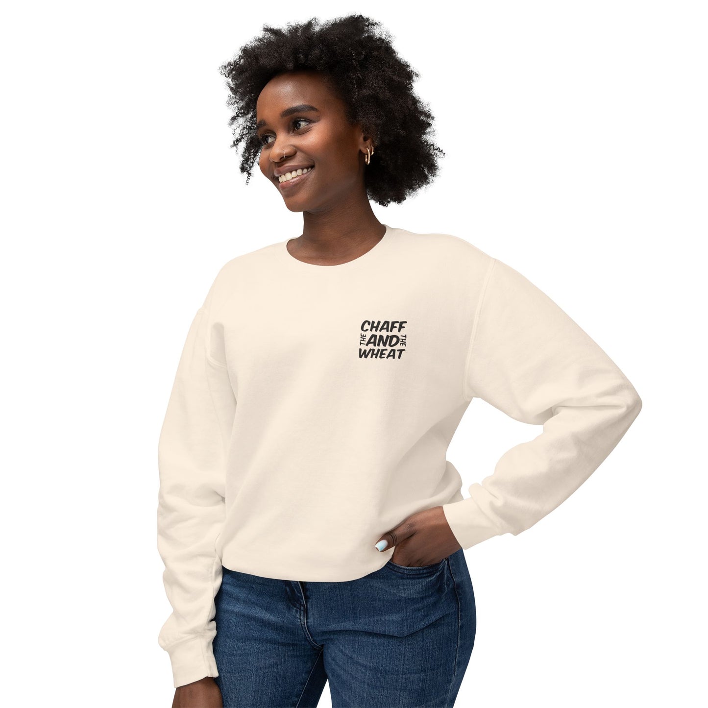 'I declare to you the gospel' - Back Text, Dark Lettered Edition - (7 Color Options) - Adult Unisex Lightweight Crewneck Sweatshirt