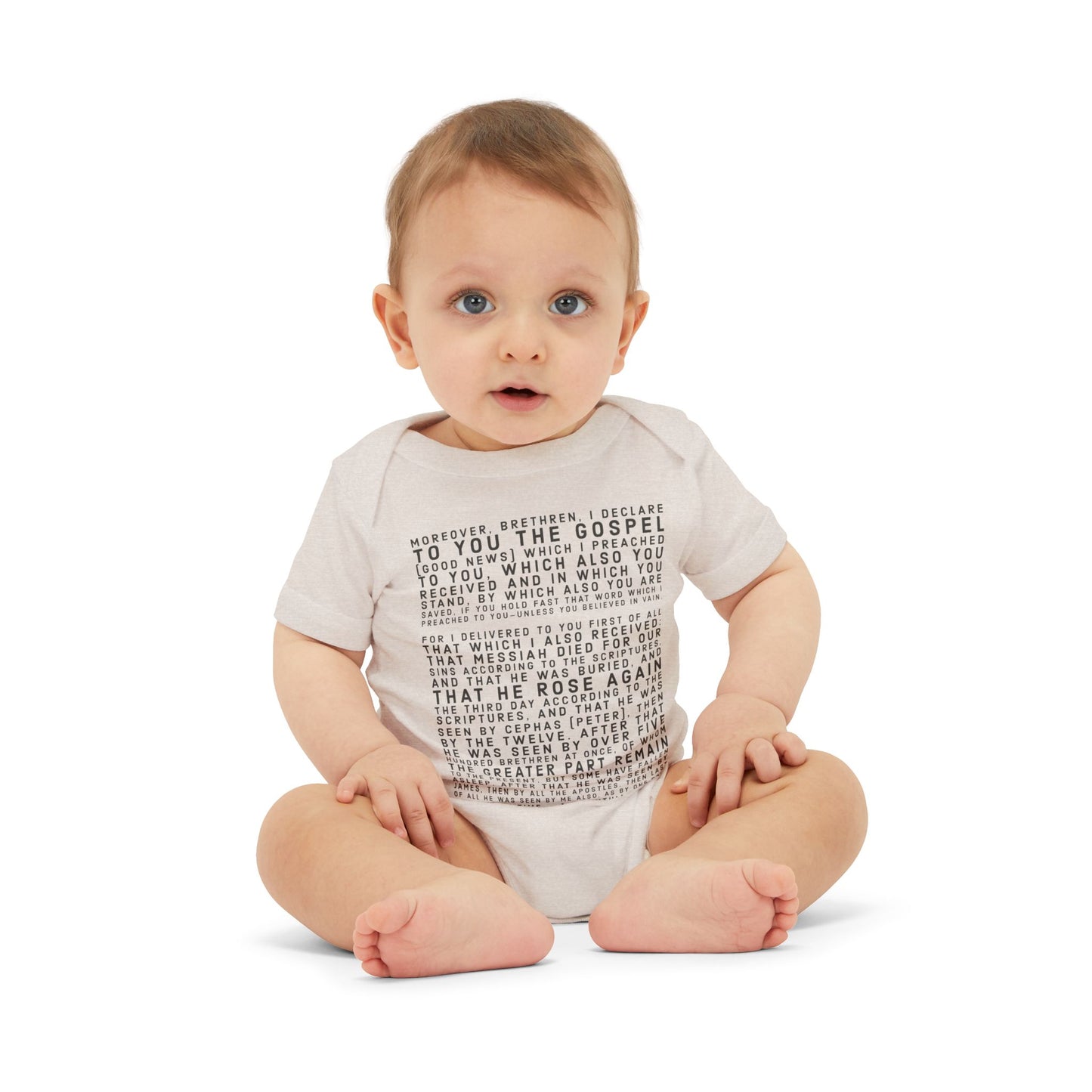 'I declare to you the gospel' - Front Text, Dark Lettered Edition - (7 Color Options) - Infant Jersey One Piece