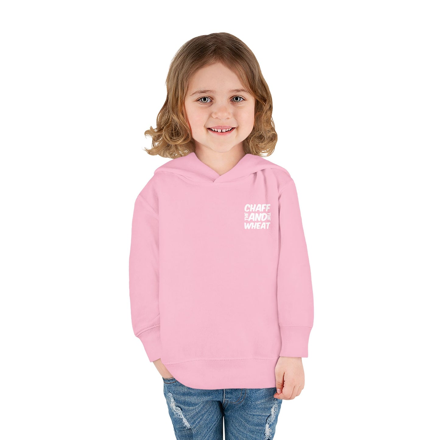'I declare to you the gospel' - Back Text, Light Lettered Edition - (15 Color Options) - Toddler Pullover Fleece Hoodie