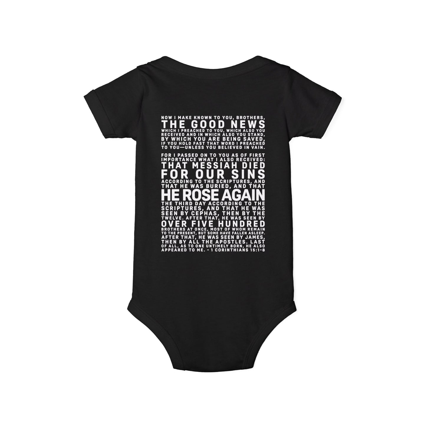 The Gospel - Infant (3M-24M) One Piece - Back Text, Light Lettered Edition - (10 Colors)