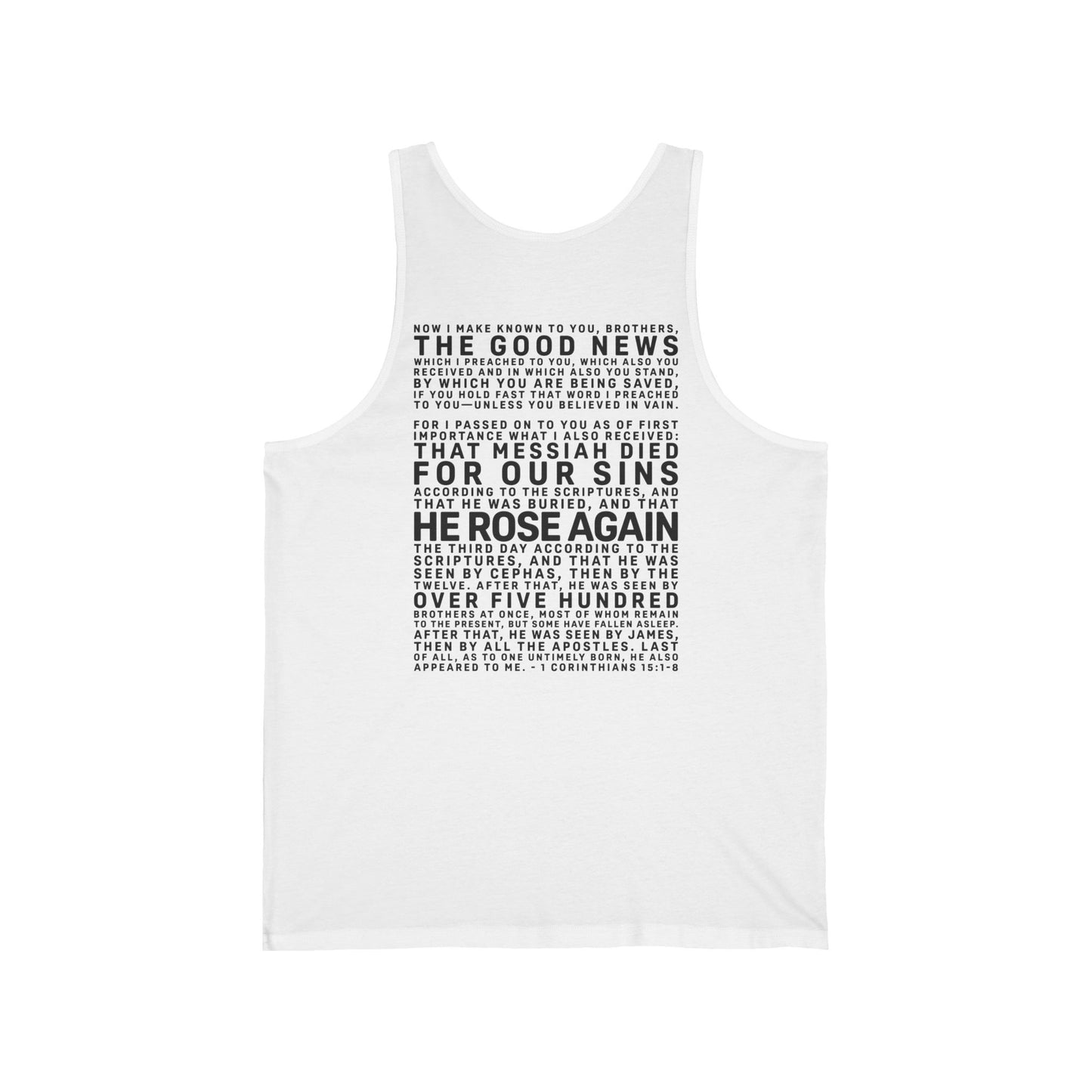 The Gospel - Adult Unisex Tank - Back Text, Dark Lettered Edition - (6 Colors)