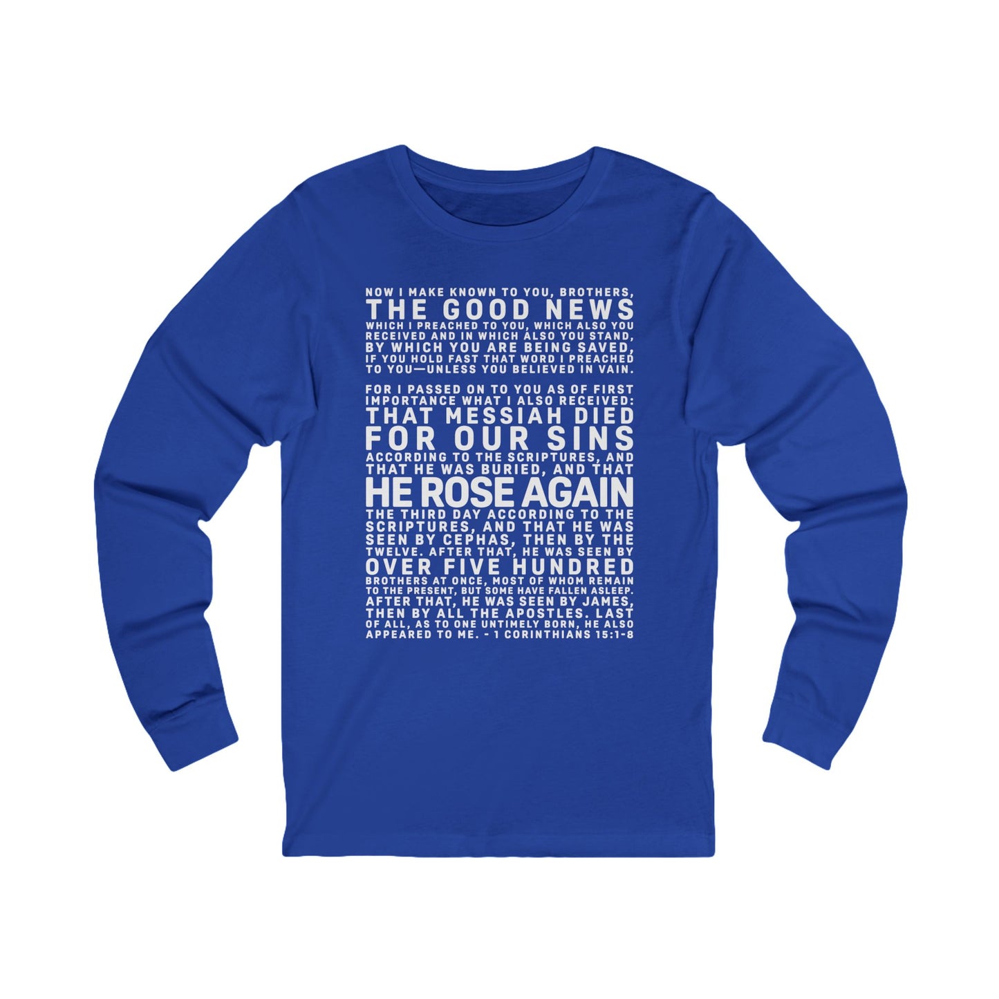 The Gospel - Adult Unisex Long Sleeve Tee - Front Text, Light Lettered Edition - (12 Colors)