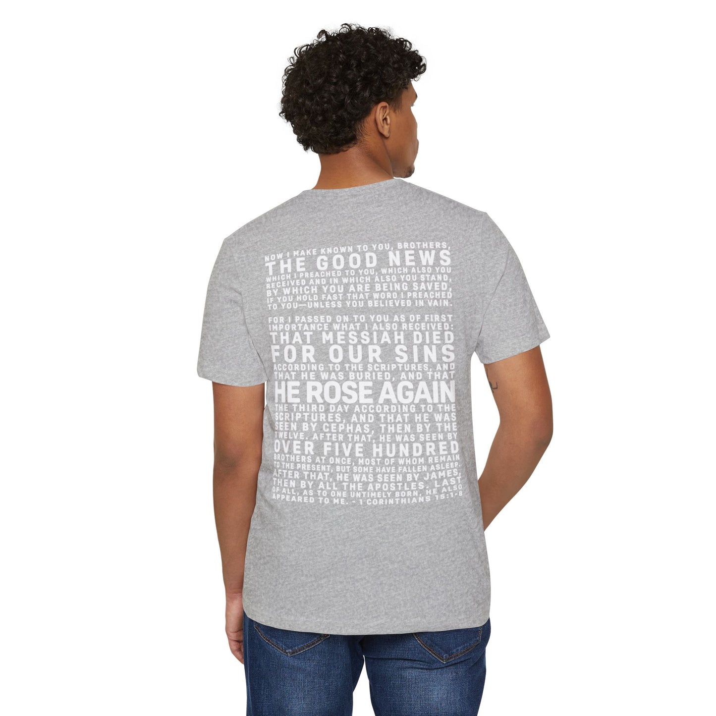 The Gospel - Adult Unisex Premium Organic Tee - Back Text, Light-Lettered Edition - (7 Colors)