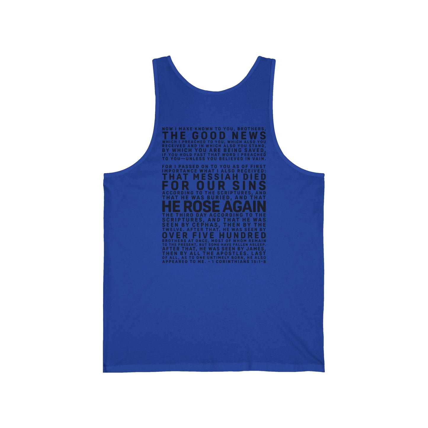The Gospel - Adult Unisex Tank - Back Text, Dark Lettered Edition - (6 Colors)