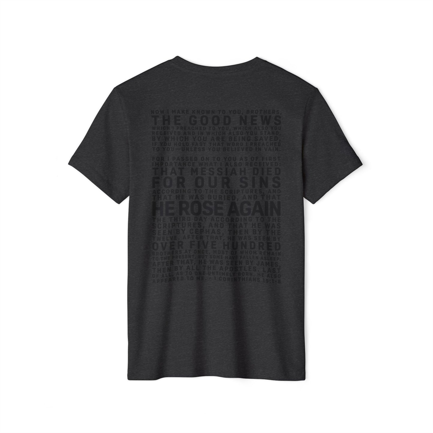The Gospel - Adult Unisex Premium Organic Tee - Back Text, Dark-Lettered Edition - (7 Colors)