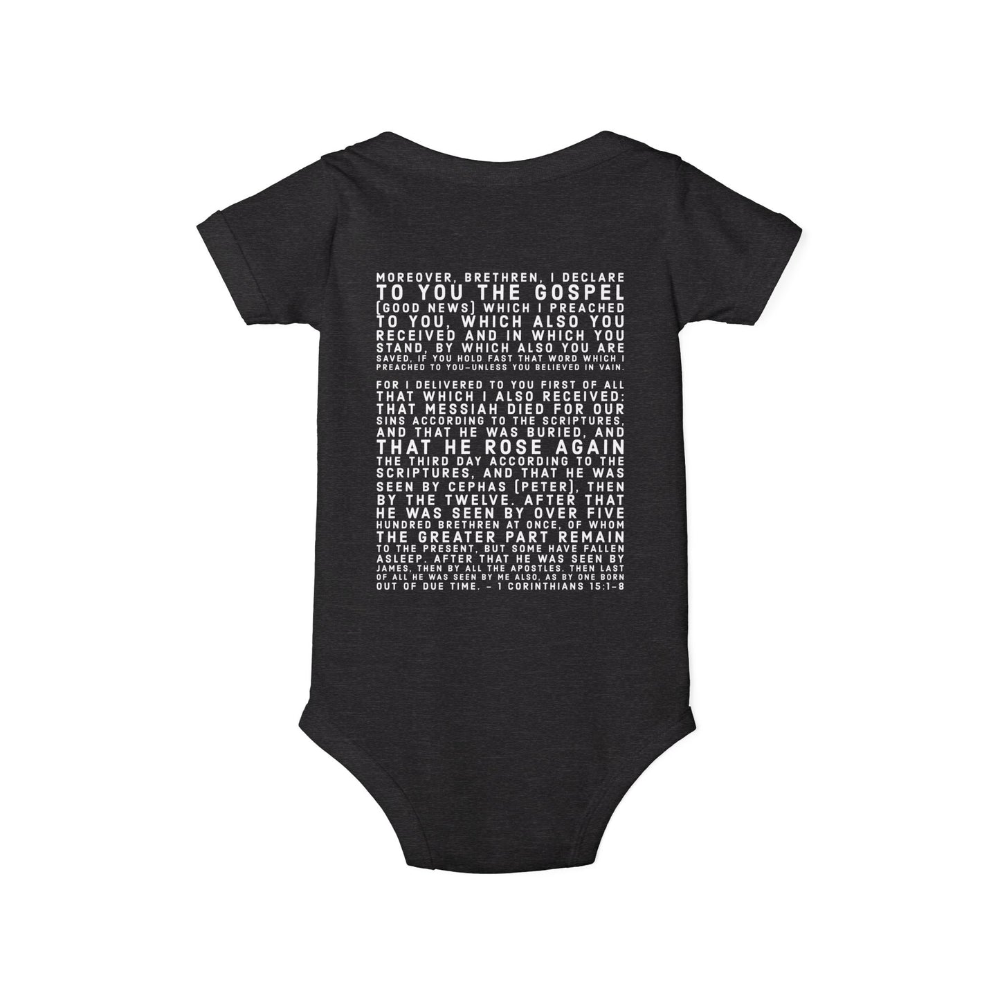 'I declare to you the gospel' - Back Text, Light Lettered Edition - (8 Color Options) - Infant Jersey One Piece