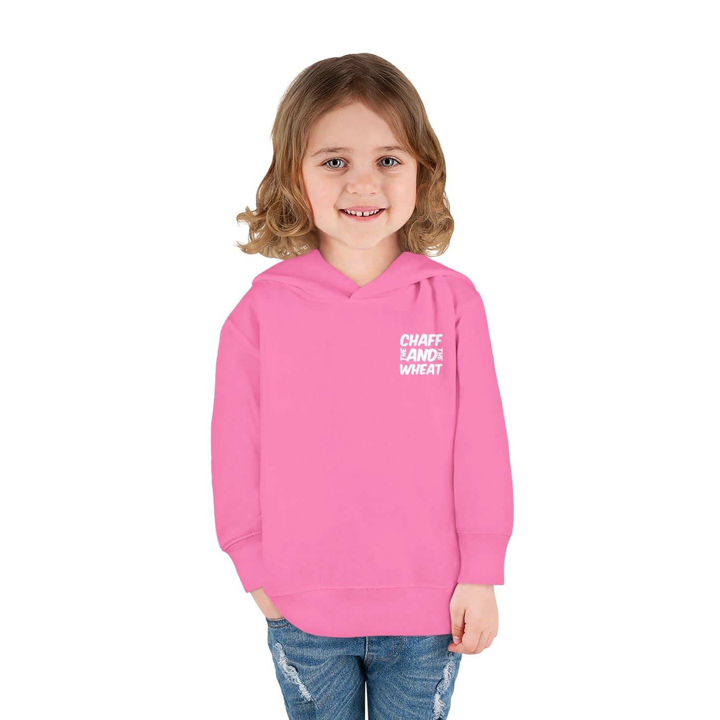 'I declare to you the gospel' - Back Text, Light Lettered Edition - (15 Color Options) - Toddler Pullover Fleece Hoodie
