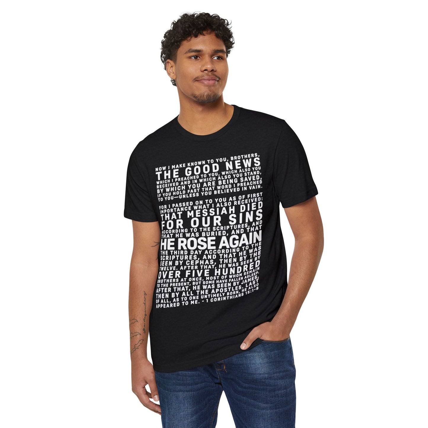 The Gospel - Adult Unisex Premium Organic Tee - Front Text, Light-Lettered Edition - (7 Colors)