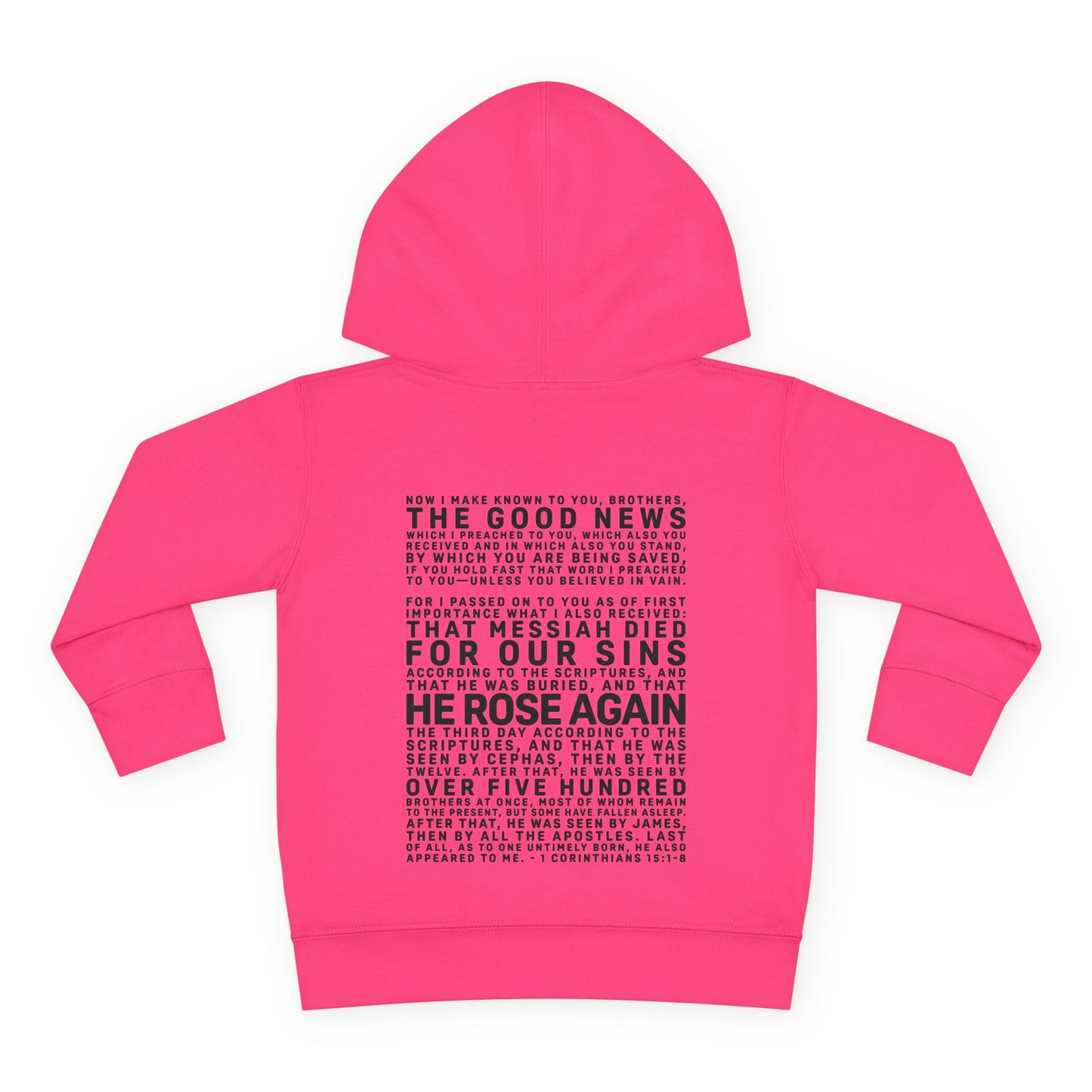 The Gospel - Toddler Pullover Hoodie - Back Text, Dark Lettered Edition - (13 Colors)