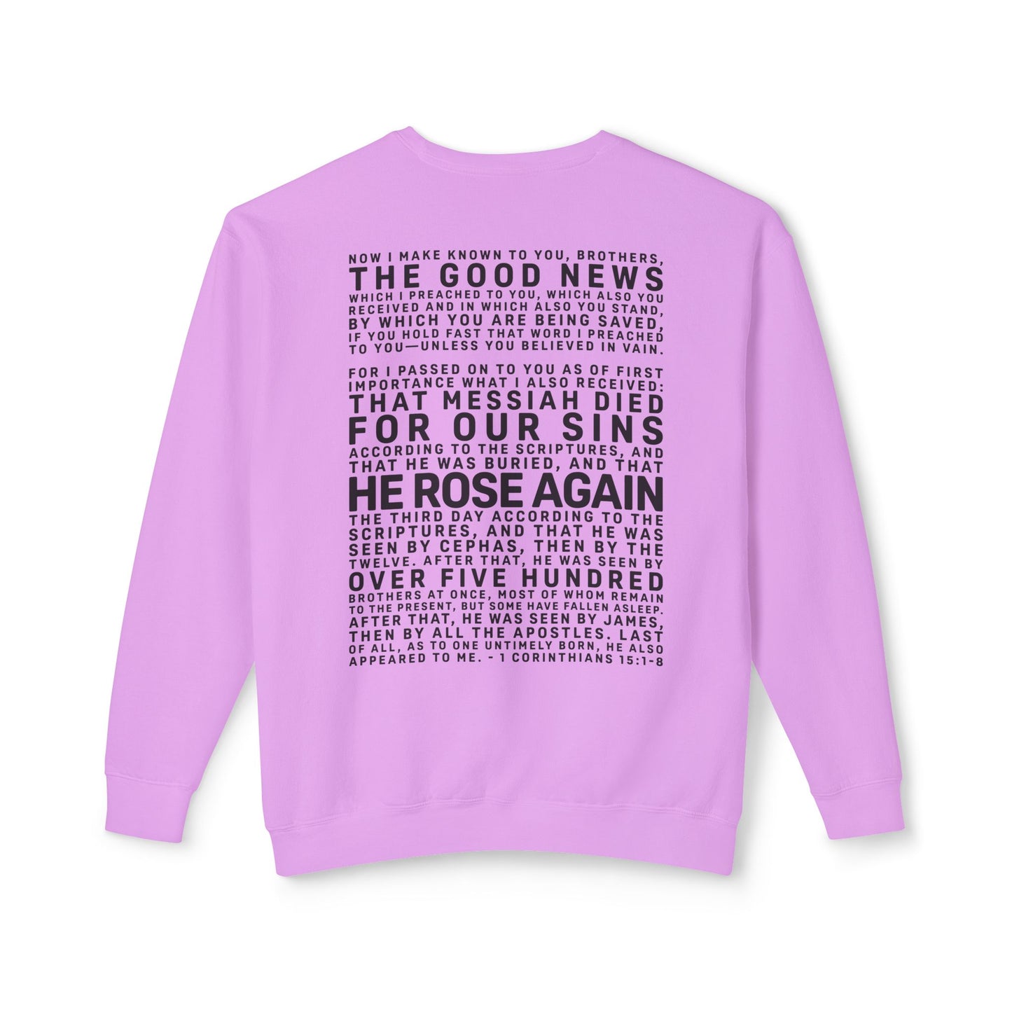 The Gospel - Adult Unisex Crewneck Sweatshirt - Back Text, Dark Lettered Edition - (12 Colors)