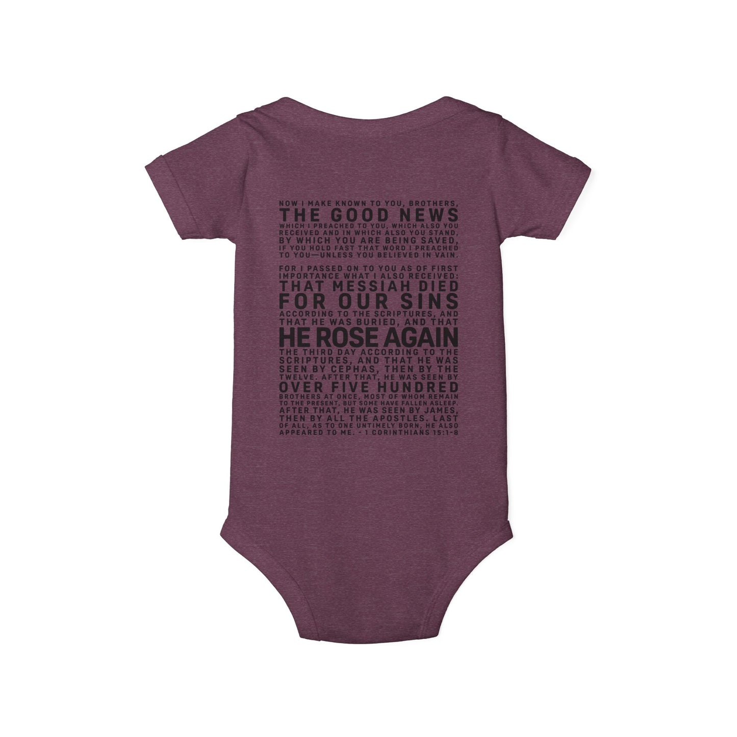 The Gospel - Infant (3M-24M) One Piece - Back Text, Dark Lettered Edition - (9 Colors)