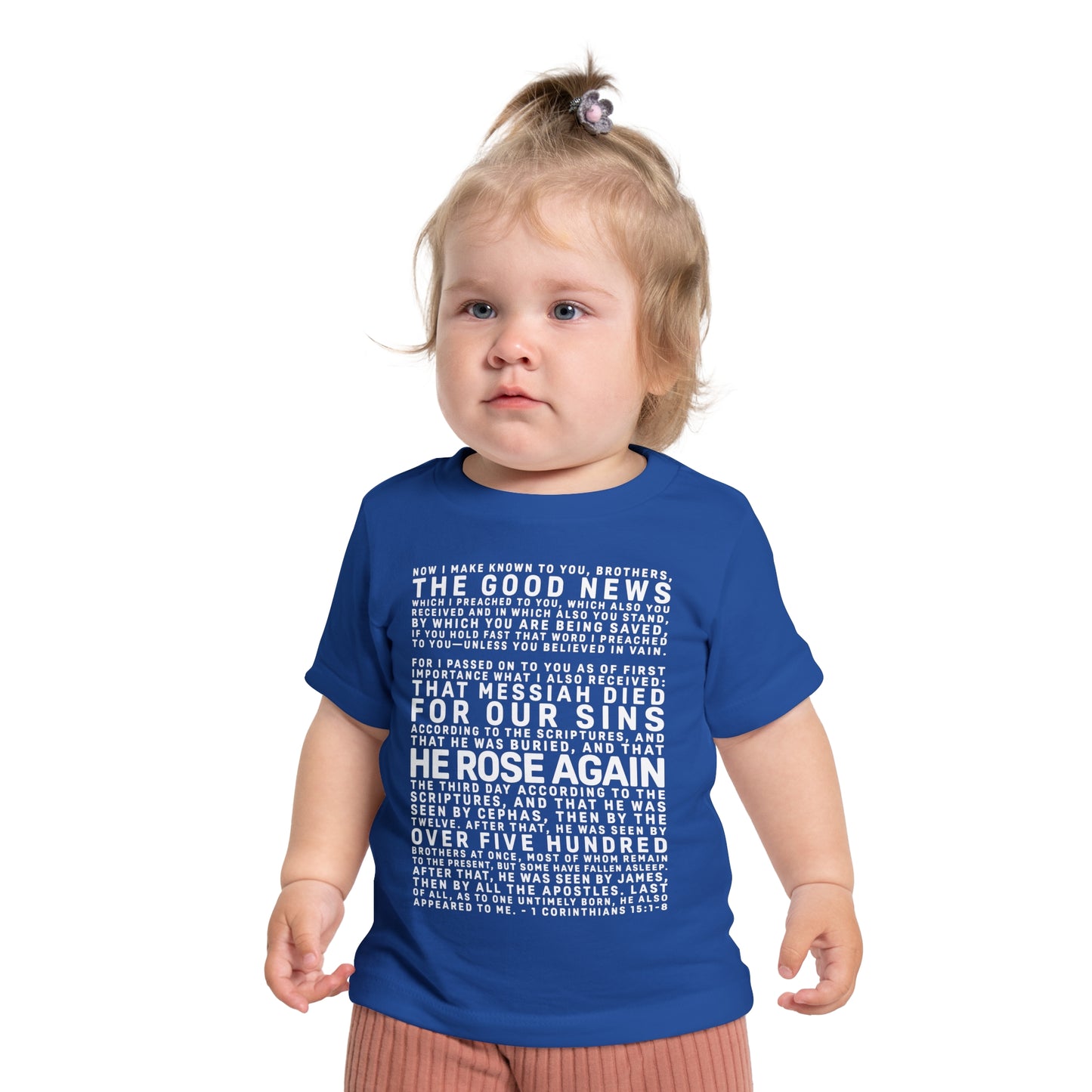The Gospel - Infant (3M-24M) Short Sleeve Tee - Front Text, Light-Lettered Edition - (6 Colors)