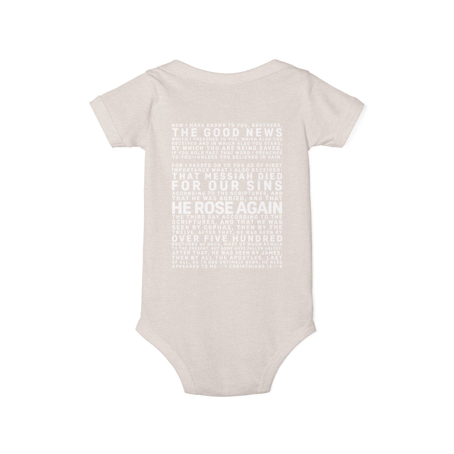 The Gospel - Infant (3M-24M) One Piece - Back Text, Light Lettered Edition - (10 Colors)