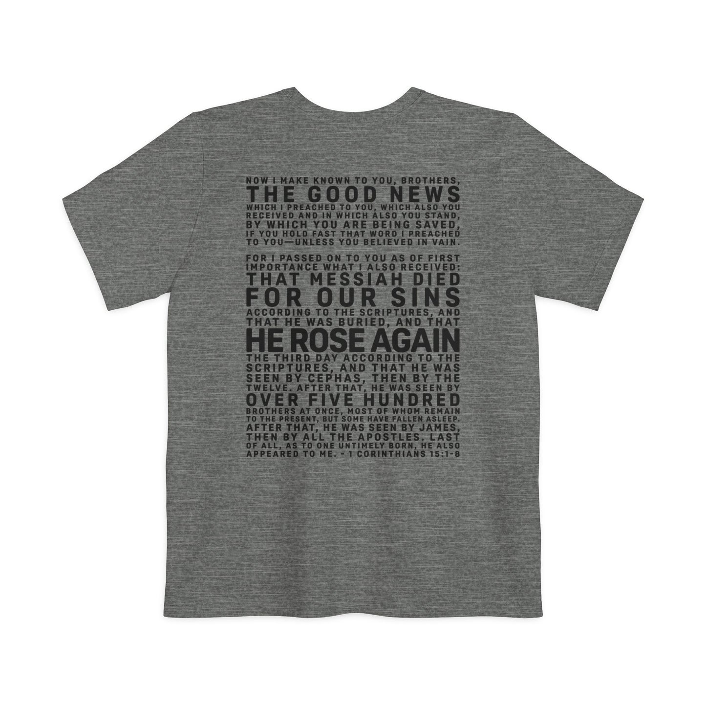 The Gospel - Adult Unisex Pocket Tee - Back Text, Dark-Lettered Edition - (4 Colors)