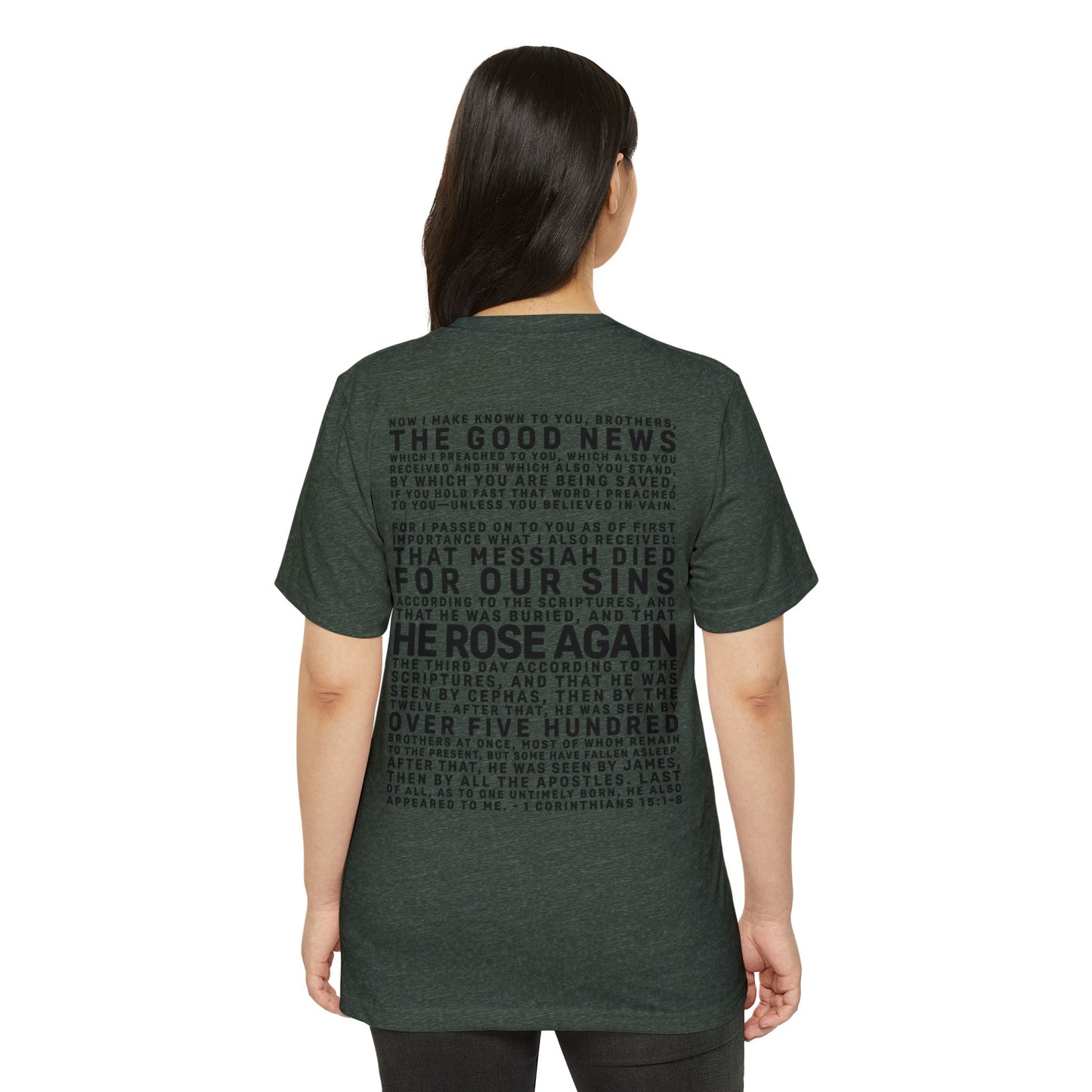 The Gospel - Adult Unisex Premium Organic Tee - Back Text, Dark-Lettered Edition - (7 Colors)