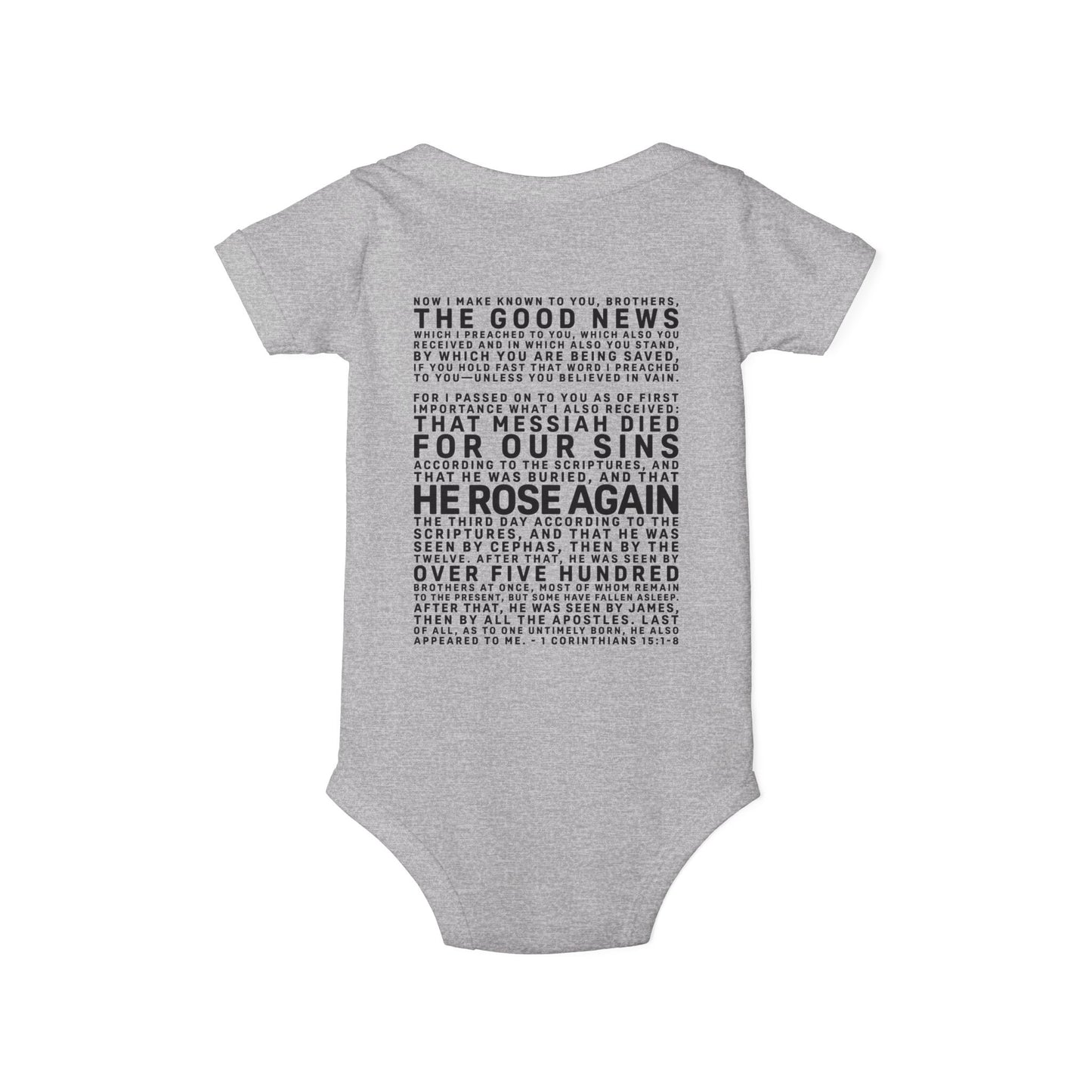 The Gospel - Infant (3M-24M) One Piece - Back Text, Dark Lettered Edition - (9 Colors)