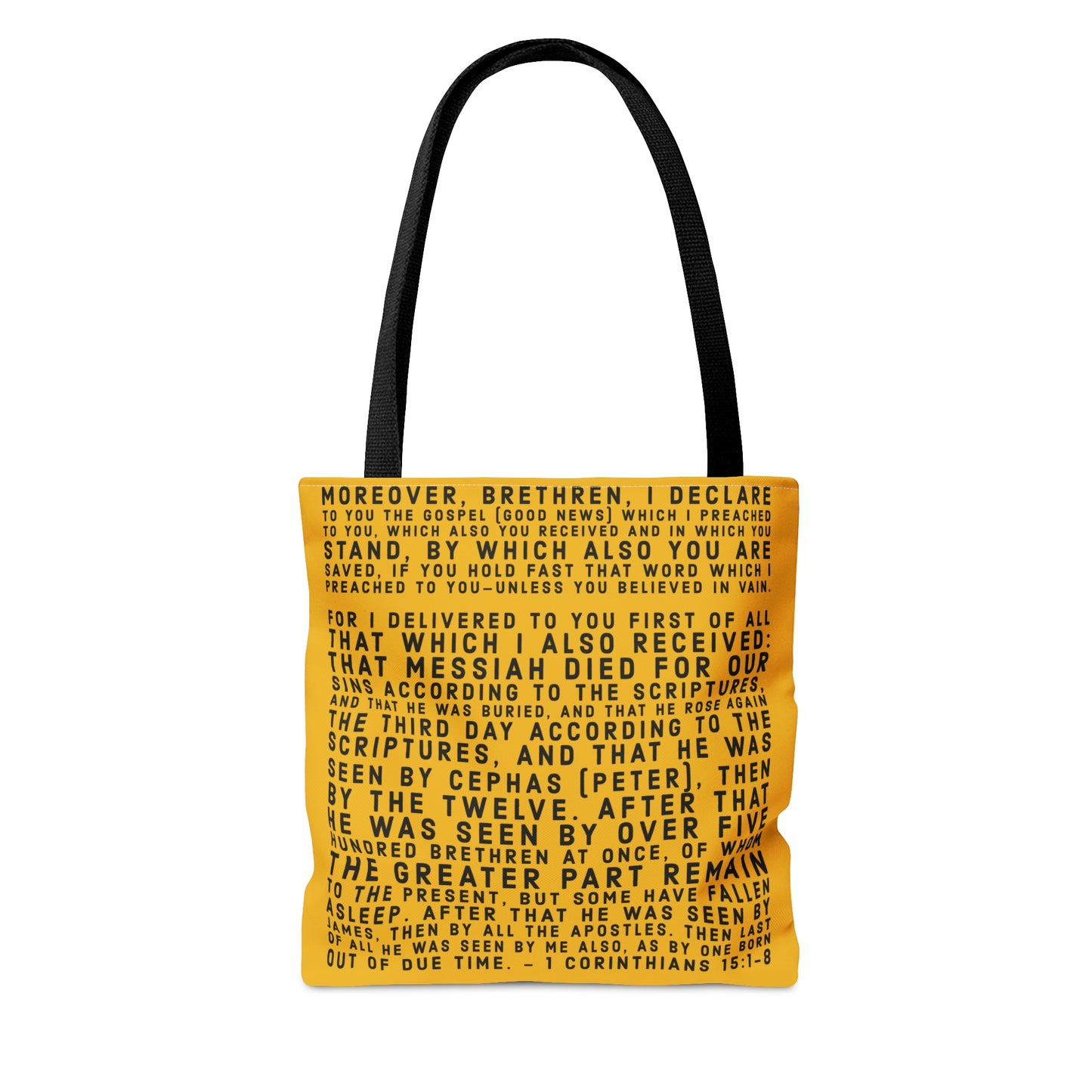 'I declare to you the gospel' - Yellow - (3 Size Options) - Tote Bag