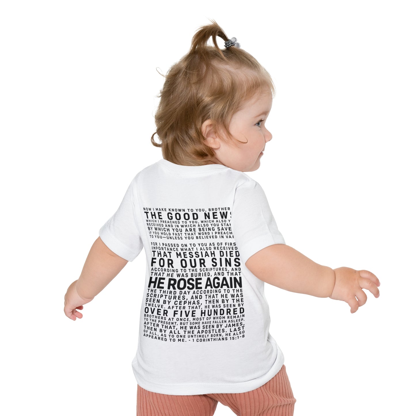 The Gospel - Infant (3M-24M) Short Sleeve Tee - Back Text, Dark-Lettered Edition - (6 Colors)