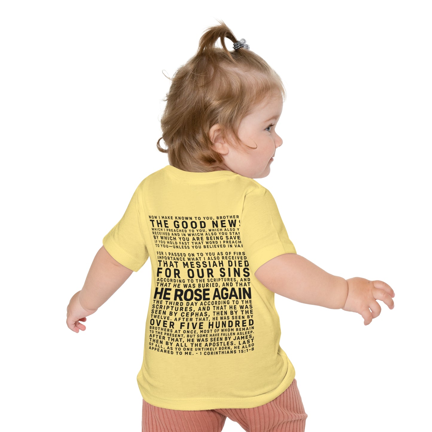 The Gospel - Infant (3M-24M) Short Sleeve Tee - Back Text, Dark-Lettered Edition - (6 Colors)