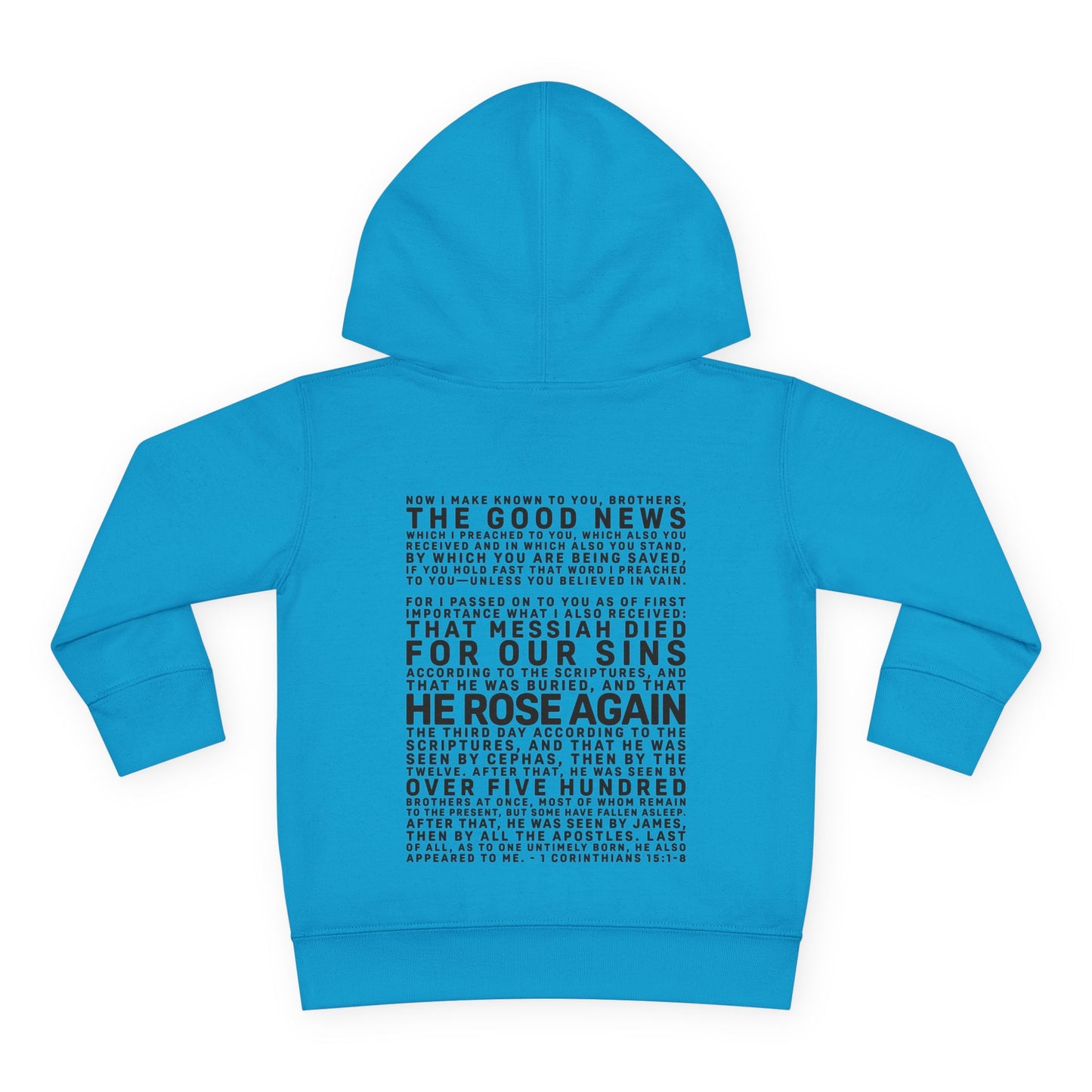 The Gospel - Toddler Pullover Hoodie - Back Text, Dark Lettered Edition - (13 Colors)