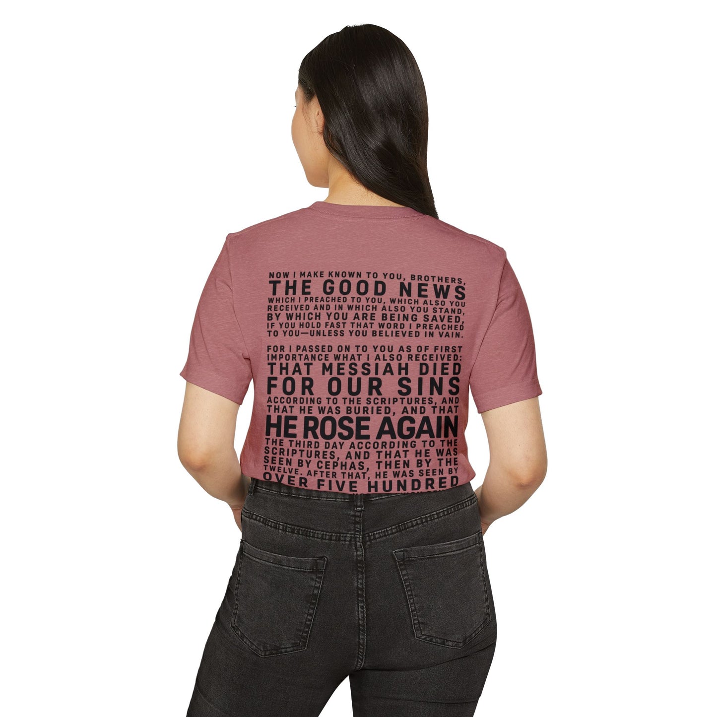 The Gospel - Adult Unisex Premium Organic Tee - Back Text, Dark-Lettered Edition - (7 Colors)