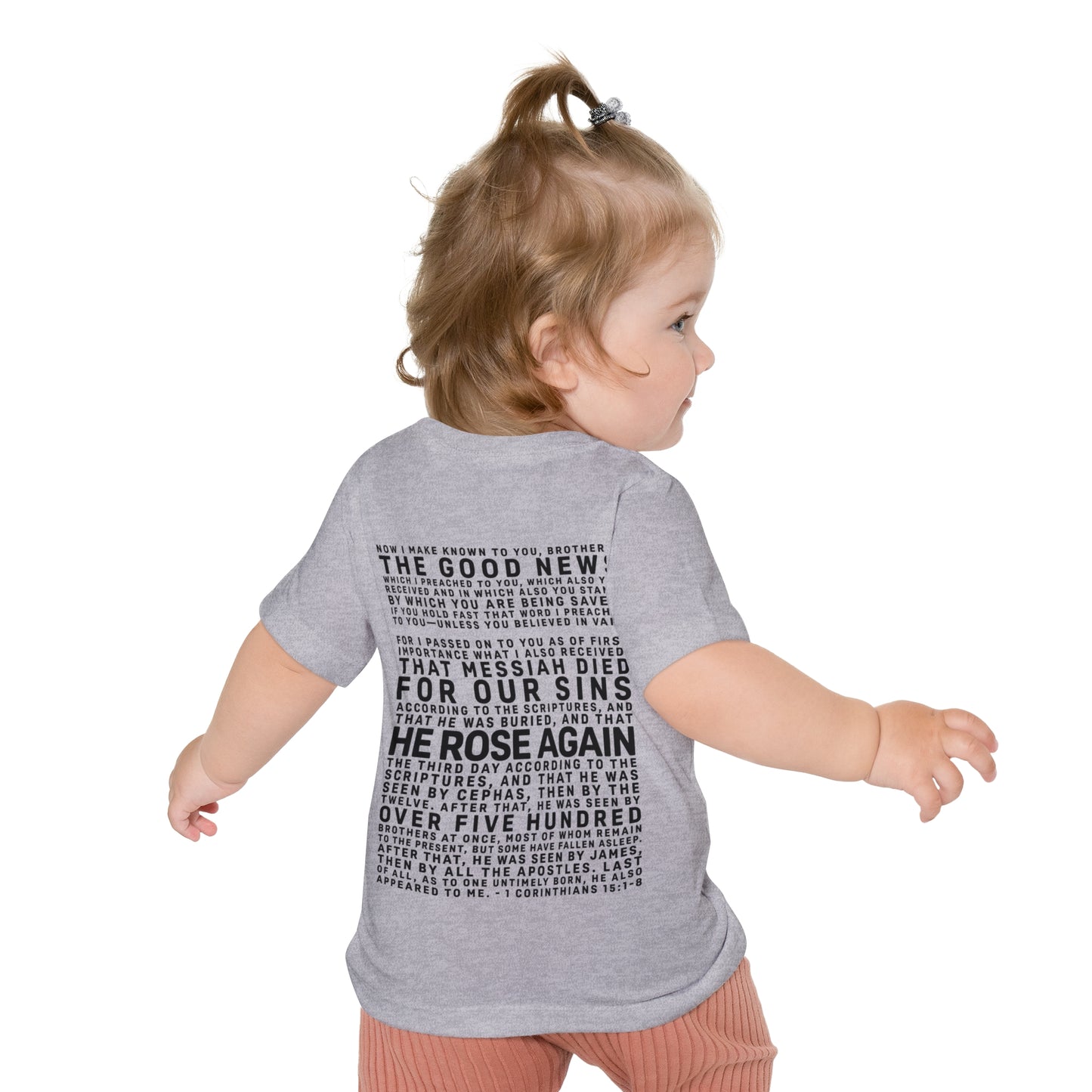 The Gospel - Infant (3M-24M) Short Sleeve Tee - Back Text, Dark-Lettered Edition - (6 Colors)