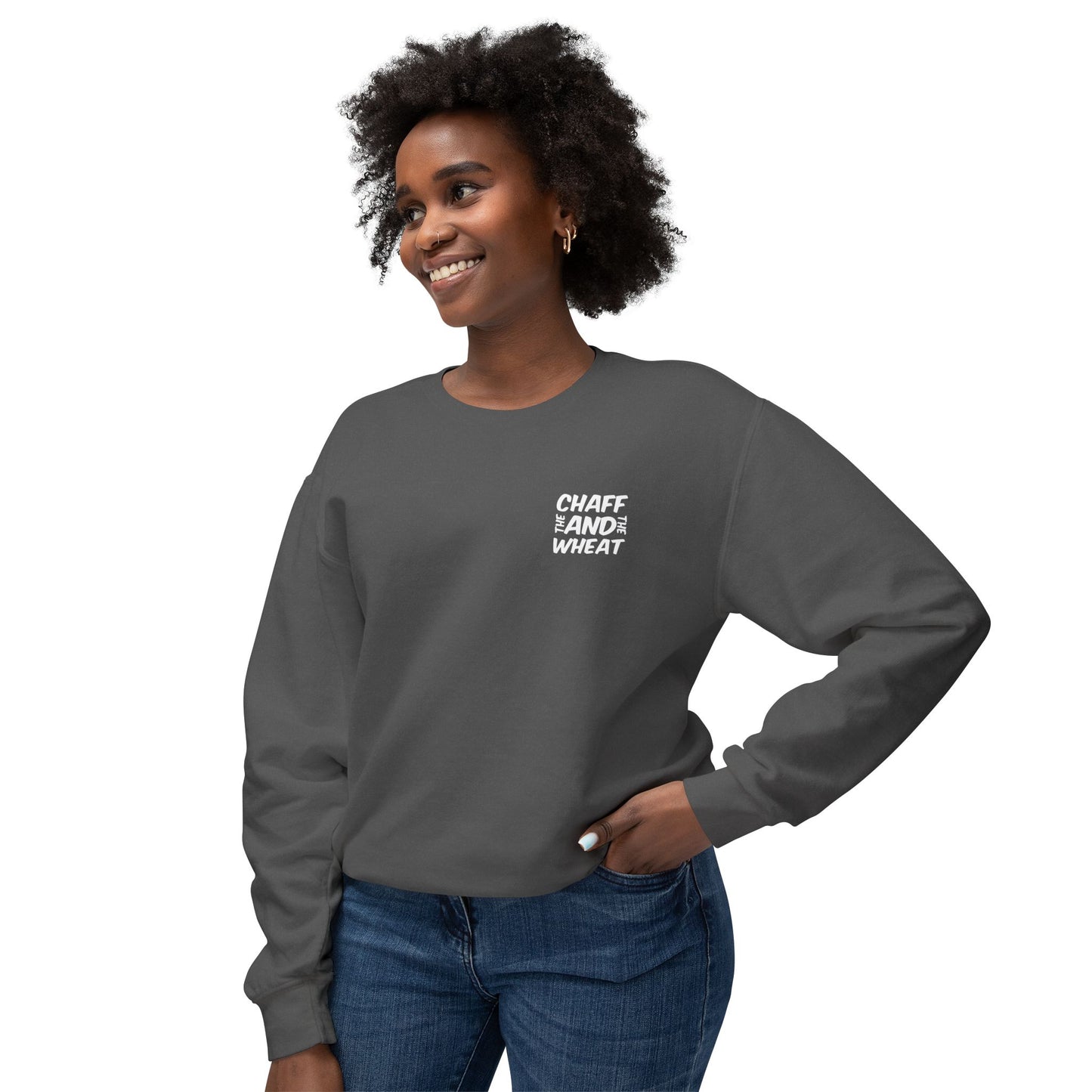 'I declare to you the gospel' - Back Text, Light Lettered Edition - (10 Color Options) - Adult Unisex Lightweight Crewneck Sweatshirt